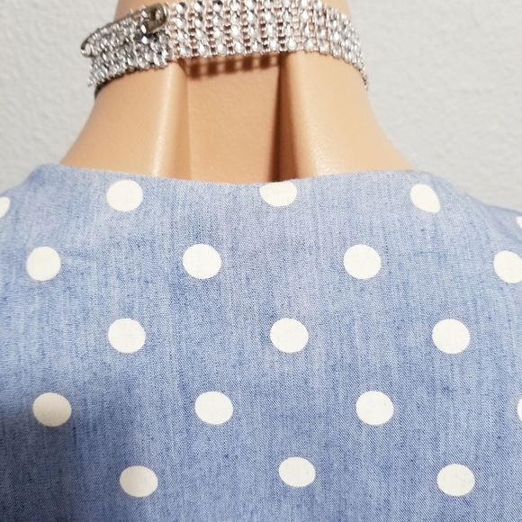 Vintage 80's retro HALLOWEEN polka dot print shirt top blouse 14 - Picture 8 of 11